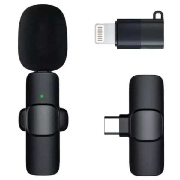 MICROFONO CORBATERO WIRELESS 10 M TOUCH. RECEPTOR TIPO C Y IPHONE
